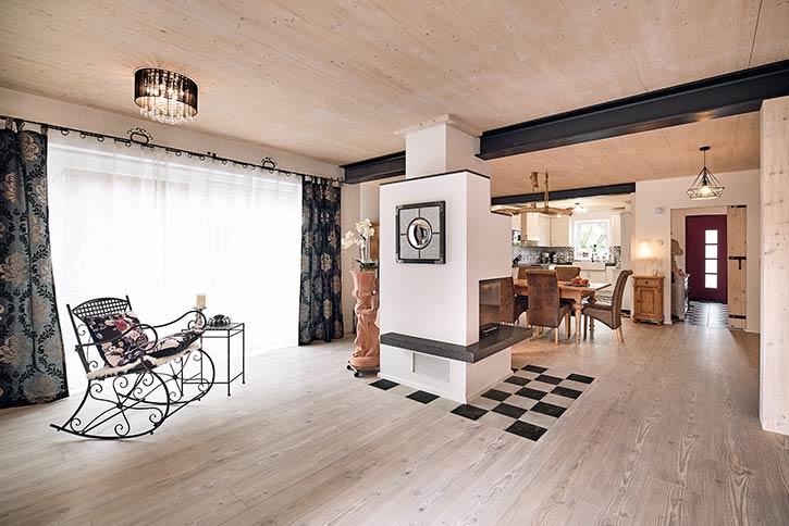 Holzhaus in Riedering, Wohnzimmer
